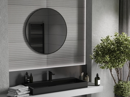Mexen Loft kulaté koupelnové zrcadlo 80 cm, černý rám - 9850-080-080-000-70