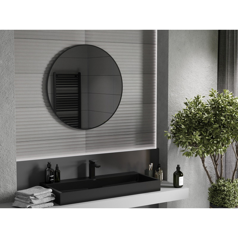 Mexen Loft koupelnové zrcadlo kulaté 85 cm, černý rám - 9850-085-085-000-70