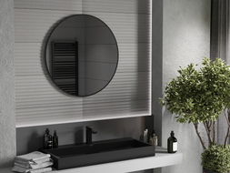 Mexen Loft kulaté koupelnové zrcadlo 85 cm, černý rám - 9850-085-085-000-70