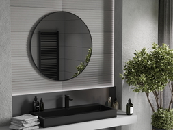 Mexen Loft kulaté koupelnové zrcadlo 90 cm, černý rám - 9850-090-090-000-70