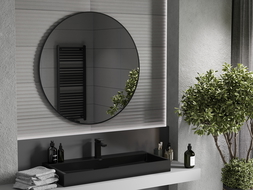 Mexen Loft kulaté koupelnové zrcadlo 100 cm, černý rám - 9850-100-100-000-70