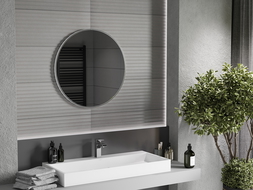 Mexen Loft zrcadlo koupelnové kulaté 70 cm, rám inox - 9850-070-070-000-10