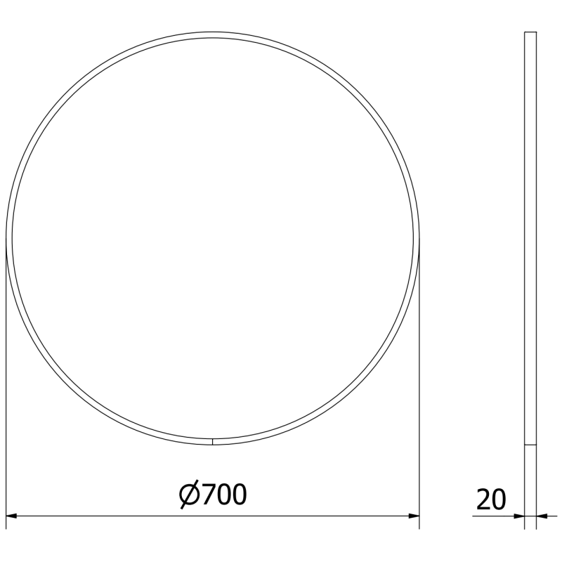 Mexen Loft koupelnové zrcadlo kulaté 70 cm, bílý rám - 9850-070-070-000-20