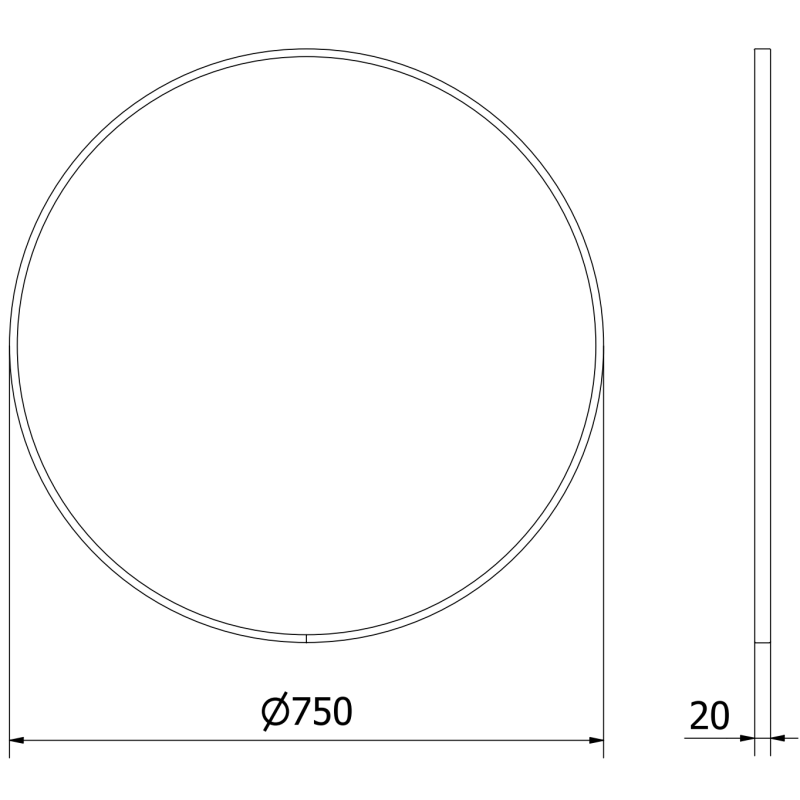 Mexen Loft kulaté koupelnové zrcadlo 75 cm, zlatý rám - 9850-075-075-000-50