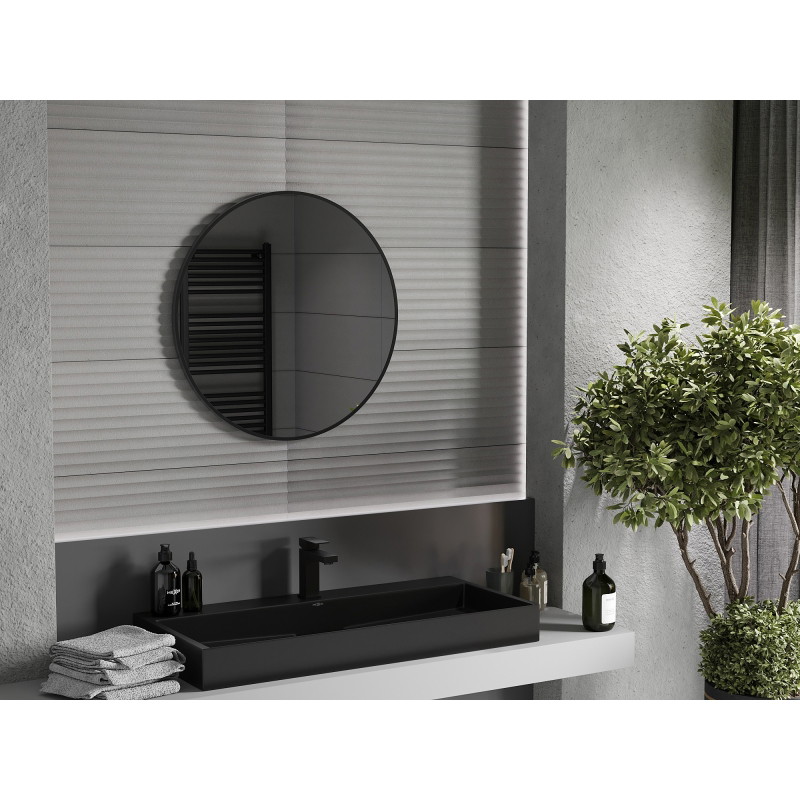Mexen Loft koupelnové zrcadlo kulaté 70 cm, černý rám - 9850-070-070-000-70