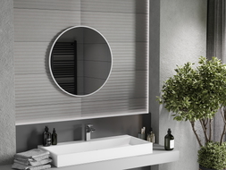 Mexen Loft kulaté koupelnové zrcadlo 70 cm, bílý rám - 9850-070-070-000-20