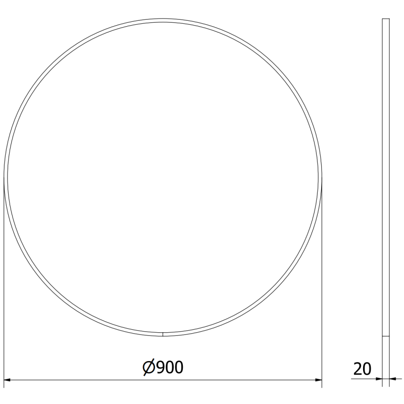 Mexen Loft kulaté koupelnové zrcadlo 90 cm, bílý rám - 9850-090-090-000-20
