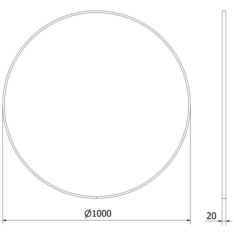 Mexen Loft kulaté koupelnové zrcadlo 100 cm, bílý rám - 9850-100-100-000-20