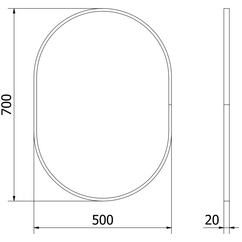 Mexen Loft oválné koupelnové zrcadlo 70 x 50 cm, rám v kartáčovaném zlatém provedení - 9851-070-050-000-50