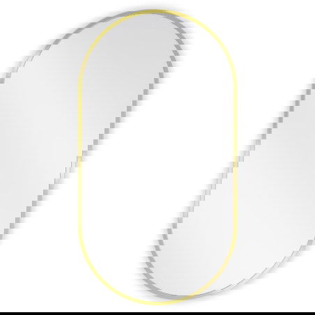 Mexen Loft oválné zrcadlo do koupelny 75 x 40 cm, zlatý rám - 9851-075-040-000-50