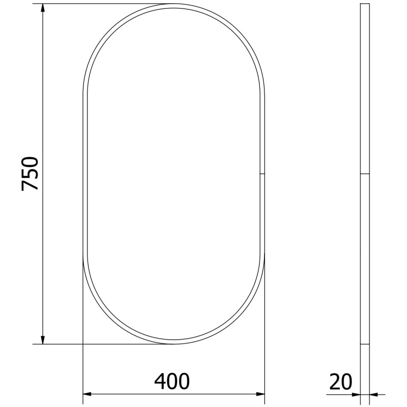 Mexen Loft Oválné koupelnové zrcadlo 75 x 40 cm, rám v kartáčovaném zlatém provedení - 9851-075-040-000-50