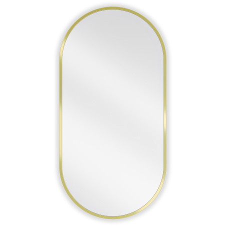 Mexen Loft oválné koupelnové zrcadlo 80 x 40 cm, rám v broušeném zlatém provedení - 9851-080-040-000-50