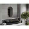 Mexen Loft oválné koupelnové zrcadlo 80 x 40 cm, rám v broušeném zlatém provedení - 9851-080-040-000-50