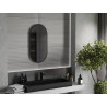 Mexen Loft oválné koupelnové zrcadlo 80 x 40 cm, černý rám - 9851-080-040-000-70