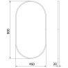 Mexen Loft oválné koupelnové zrcadlo 80 x 45 cm, černý rám - 9851-080-045-000-70