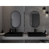Mexen Loft oválné koupelnové zrcadlo 80 x 45 cm, černý rám - 9851-080-045-000-70