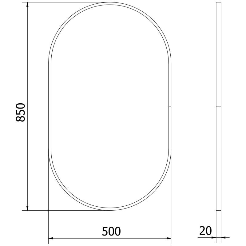 Mexen Loft oválné koupelnové zrcadlo 85 x 50 cm, rám v broušeném zlatém provedení - 9851-085-050-000-50