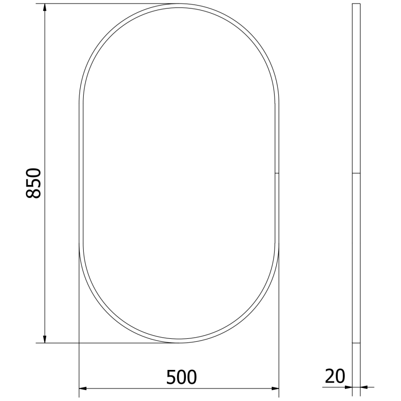 Mexen Loft oválné koupelnové zrcadlo 85 x 50 cm, zlatý rám - 9851-085-050-000-50