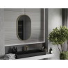 Mexen Loft oválné koupelnové zrcadlo 85 x 50 cm, rám v broušeném zlatém provedení - 9851-085-050-000-50