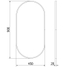 Mexen Loft oválné koupelnové zrcadlo 90 x 45 cm, černý rám - 9851-090-045-000-70