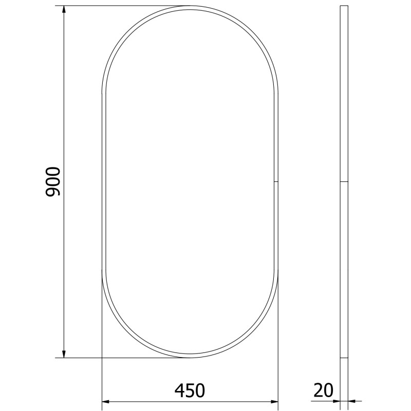 Mexen Loft oválné koupelnové zrcadlo 90 x 45 cm, rám v kartáčovaném zlatém provedení - 9851-090-045-000-50