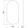 Mexen Loft oválné koupelnové zrcadlo 90 x 45 cm, rám v kartáčovaném zlatém provedení - 9851-090-045-000-50