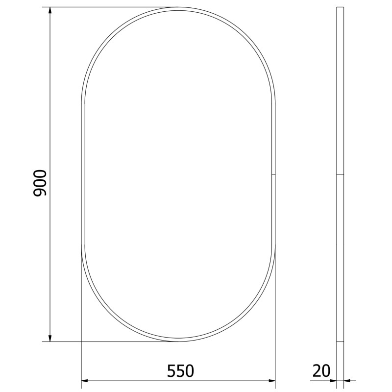 Mexen Loft Oválné koupelnové zrcadlo 90 x 55 cm, rám v kartáčovaném zlatém provedení - 9851-090-055-000-50