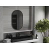 Mexen Loft oválné koupelnové zrcadlo 90 x 55 cm, černý rám - 9851-090-055-000-70