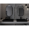 Mexen Loft oválné koupelnové zrcadlo 90 x 55 cm, černý rám - 9851-090-055-000-70