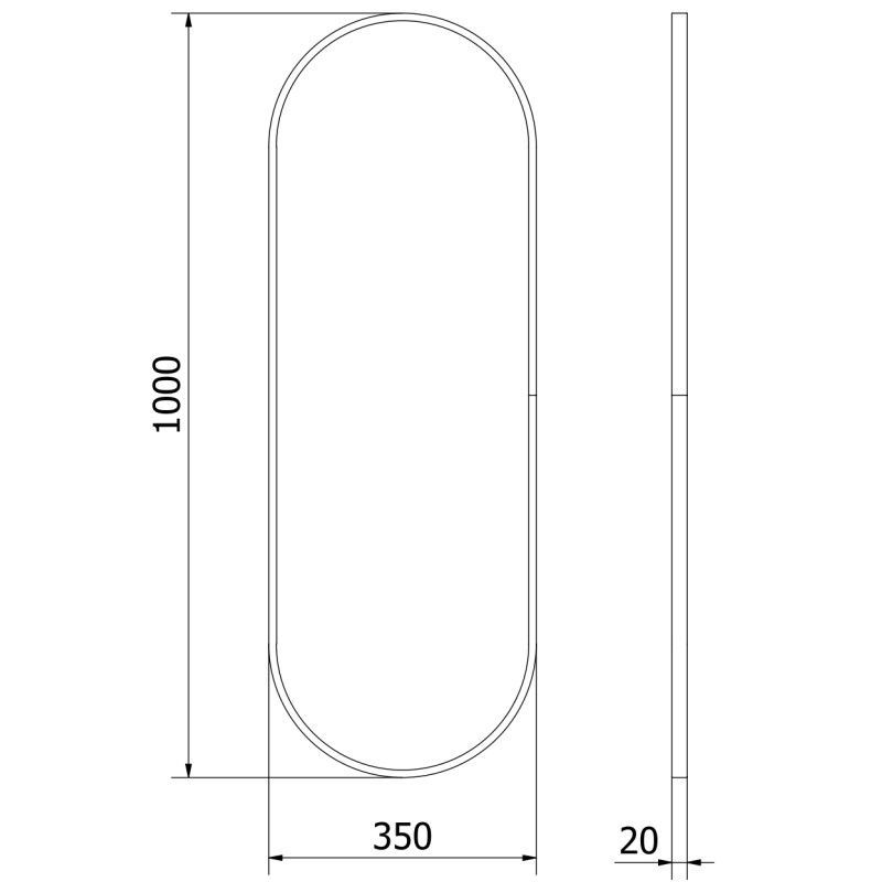 Mexen Loft Oválné koupelnové zrcadlo 100 x 35 cm, rám v kartáčovaném zlatém provedení - 9851-100-035-000-50