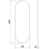 Mexen Loft Oválné koupelnové zrcadlo 100 x 35 cm, rám v kartáčovaném zlatém provedení - 9851-100-035-000-50