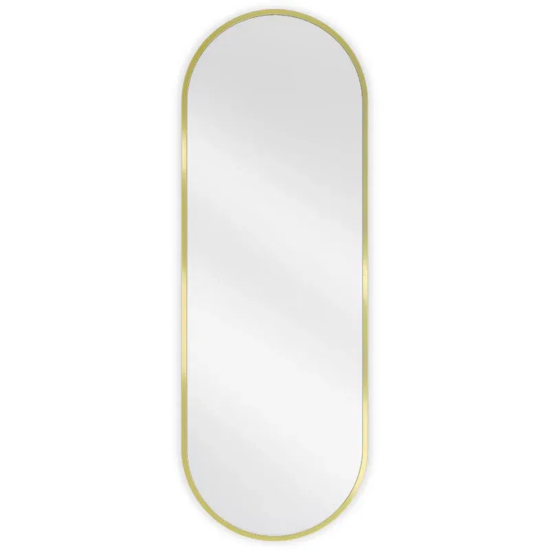 Mexen Loft oválné koupelnové zrcadlo 100 x 35 cm, zlatý rám - 9851-100-035-000-50
