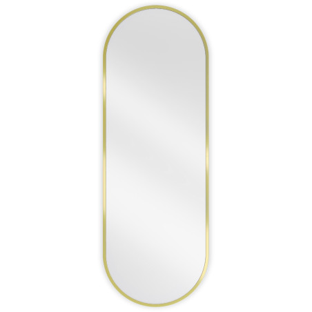 Mexen Loft Oválné koupelnové zrcadlo 100 x 35 cm, rám v kartáčovaném zlatém provedení - 9851-100-035-000-50