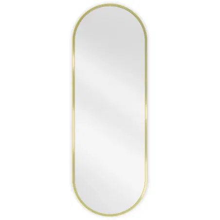 Mexen Loft oválné koupelnové zrcadlo 100 x 35 cm, zlatý rám - 9851-100-035-000-50