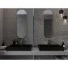 Mexen Loft oválné koupelnové zrcadlo 100 x 35 cm, zlatý rám - 9851-100-035-000-50