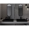 Mexen Loft oválné koupelnové zrcadlo 100 x 35 cm, černý rám - 9851-100-035-000-70