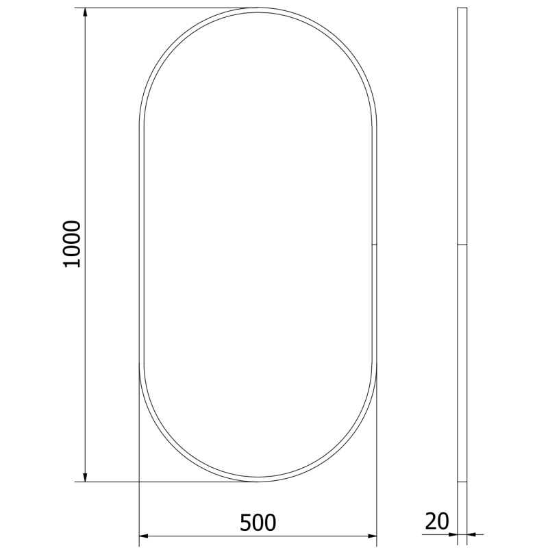 Mexen Loft koupelnové zrcadlo oválné 100 x 50 cm, černý rám - 9851-100-050-000-70