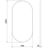Mexen Loft oválné koupelnové zrcadlo 100 x 50 cm, černý rám - 9851-100-050-000-70