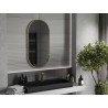Mexen Loft Oválné koupelnové zrcadlo 100 x 50 cm, rám v kartáčovaném zlatém provedení - 9851-100-050-000-50