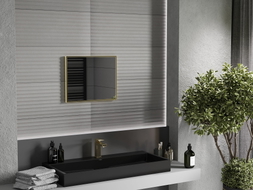 Mexen Loft obdélníkové koupelnové zrcadlo 50 x 40 cm, zlatý rám - 9852-050-040-000-50