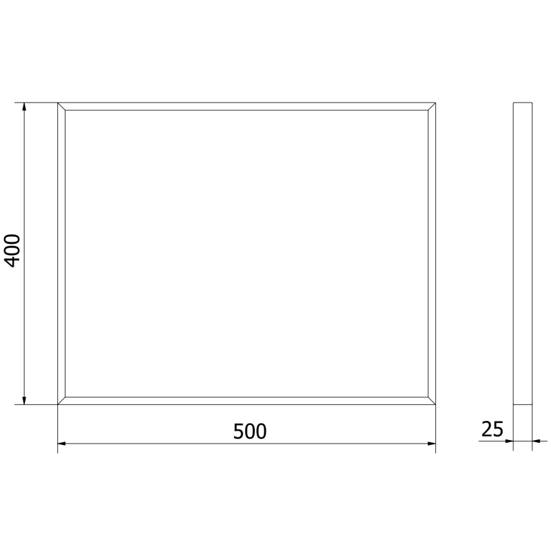 Mexen Loft obdélníkové koupelnové zrcadlo 50 x 40 cm, černý rám - 9852-050-040-000-70