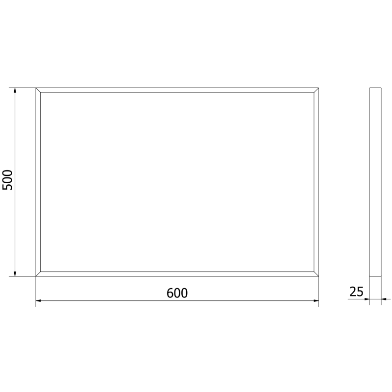 Mexen Loft koupelnové zrcadlo obdélníkové 60 x 40 cm, černý rám - 9852-060-040-000-70