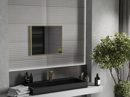 Mexen Loft obdélníkové koupelnové zrcadlo 60 x 50 cm, zlatý rám - 9852-060-050-000-50