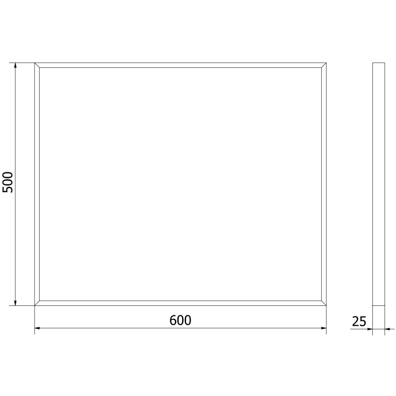 Mexen Loft obdélníkové koupelnové zrcadlo 60 x 50 cm, černý rám - 9852-060-050-000-70