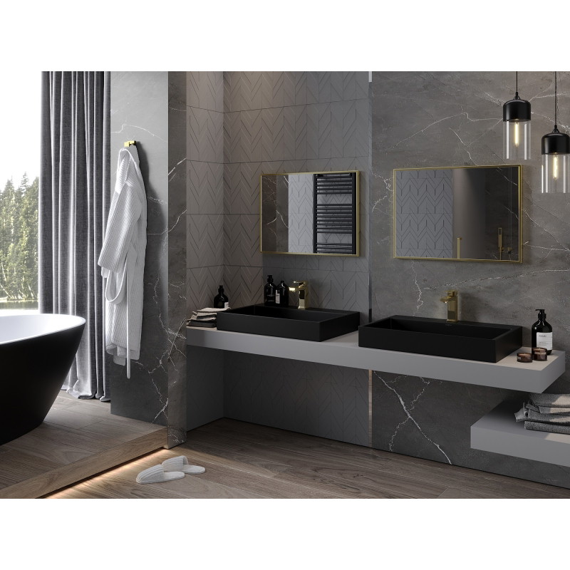 Mexen Loft obdélníkové koupelnové zrcadlo 70 x 50 cm, zlatý rám - 9852-070-050-000-50
