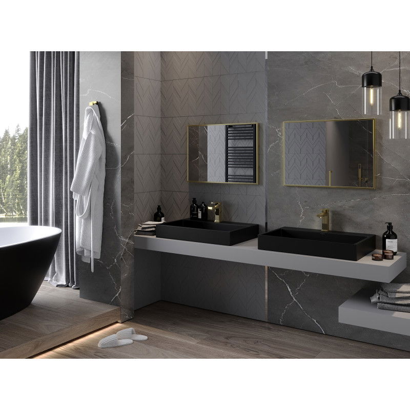 Mexen Loft zrcadlo koupelnové obdélníkové 70 x 50 cm, zlatý rám - 9852-070-050-000-50