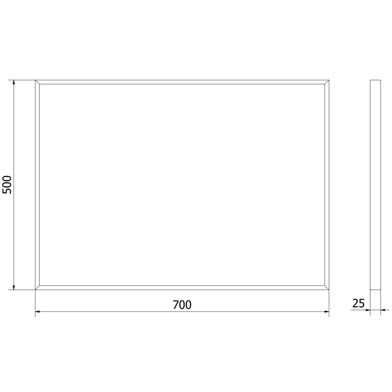 Mexen Loft koupelnové zrcadlo obdélníkové 70 x 50 cm, černý rám - 9852-070-050-000-70