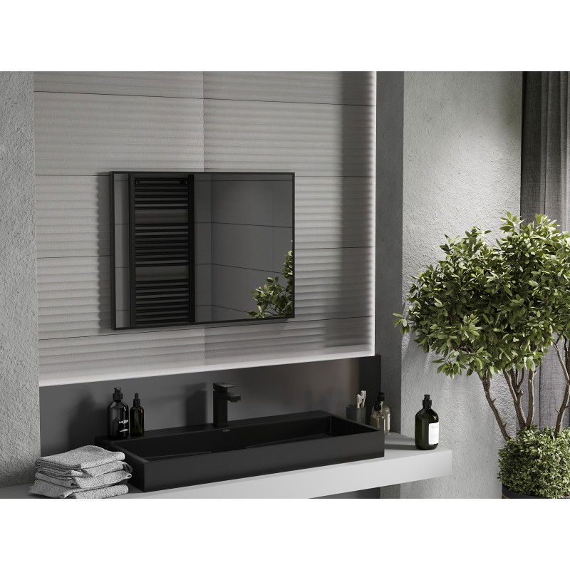 Mexen Loft koupelnové zrcadlo obdélníkové 80 x 60 cm, černý rám - 9852-080-060-000-70