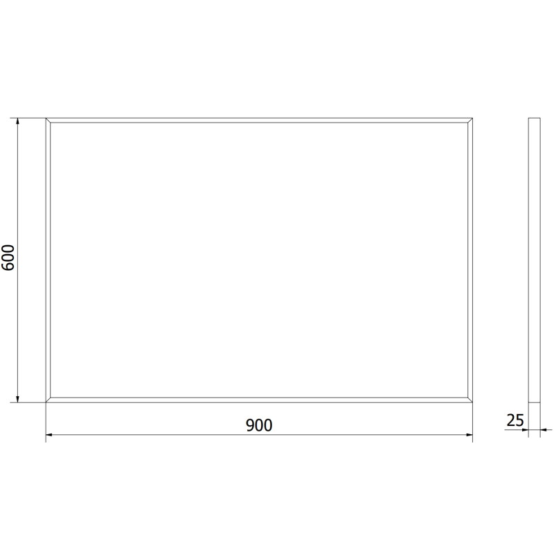 Mexen Loft obdélníkové koupelnové zrcadlo 90 x 60 cm, černý rám - 9852-090-060-000-70