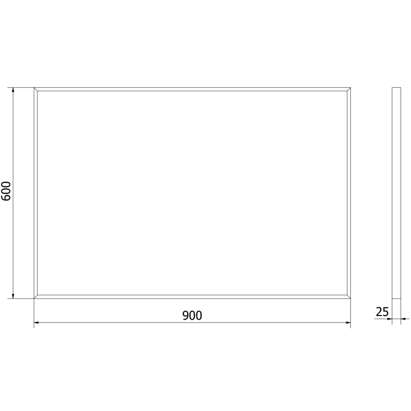 Mexen Loft zrcadlo koupelnové obdélníkové 90 x 60 cm, černý rám - 9852-090-060-000-70